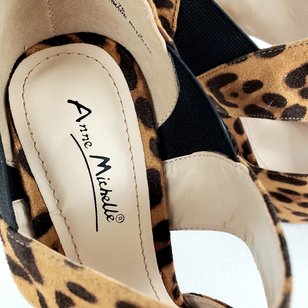 Sky High & Super Sexy Animal Print Platform Stiletto Heels, Peeptoe Sz 5.5 - Picture 6 of 9